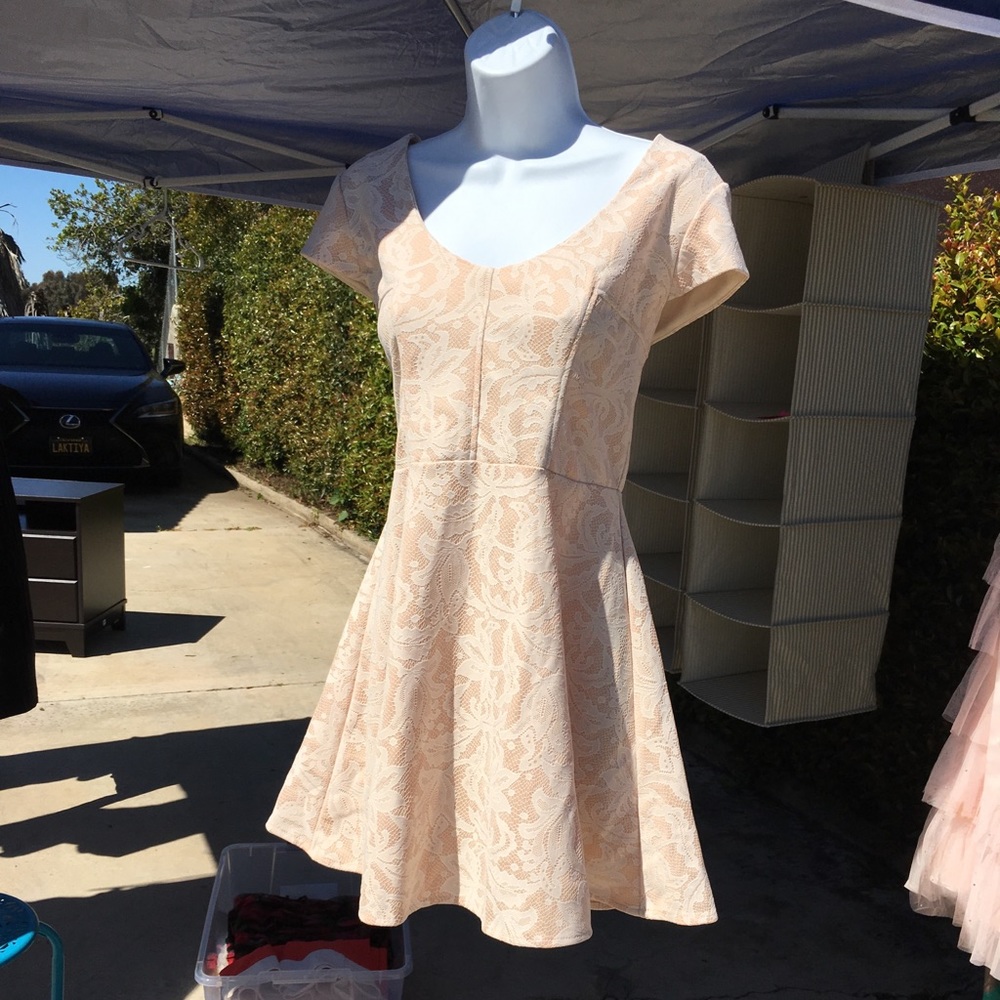 Lace beige dress